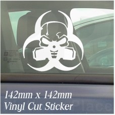 Cut Vinyl-142mm Gas Mask Design-Zombie Outbreak-Window,Bumper Sticker for Car,Van,Truck,Vehicle Self Adhesive Vinyl Sign 